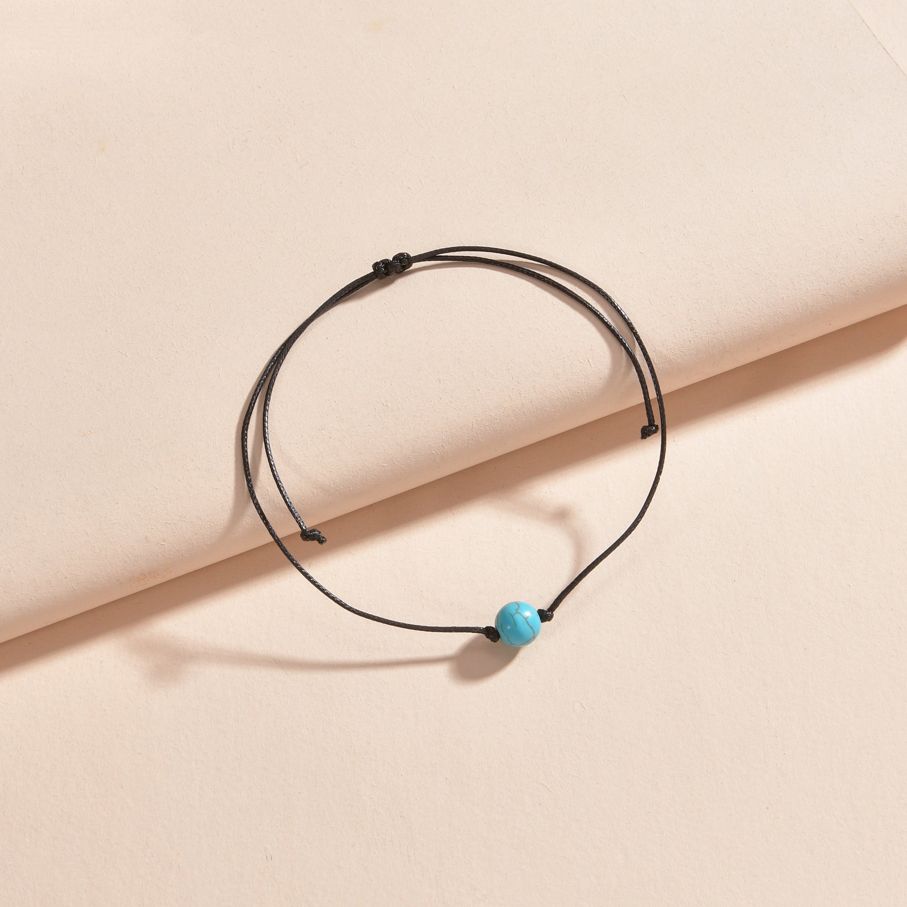 1 Pc Exquisite Turquoise Beads Design Anklet Vintage Leisure Style Suitable For Women Daily Casual