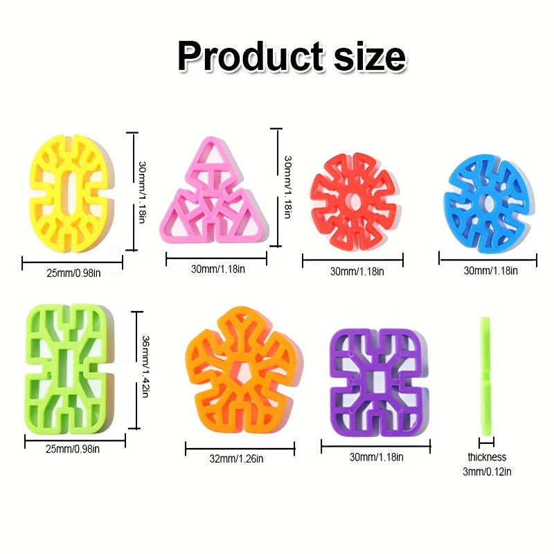 Children Building Toys, 98pcs Snowflakes Educational Building Blocks Kit for Kids, Round Hole Puzzle, Fun Assembly Puzzle, Best Gift for Boys Girls Creative Games & Fun Activit-Random color