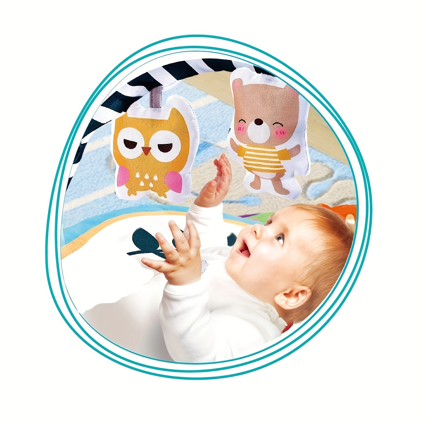 Baby Gym Play Mat, Cartoon Styling, Crawling Mat, Perfect Birthday Gift For Newborns & Toddlers, Perfect For Stimulating Play & Exercise, Learning & Educational Toys