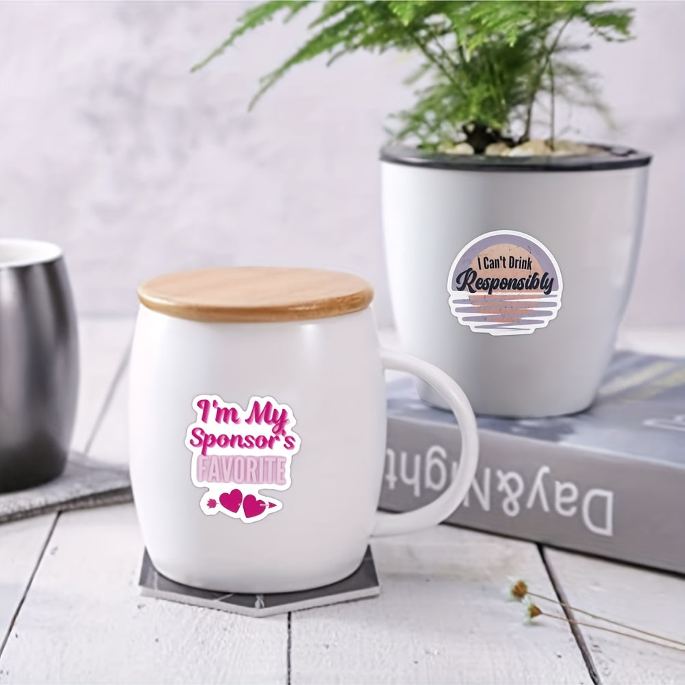 60pcs, Sober Stickers, Sobriety Vinyl Stickers, Water Bottle Laptop Scrapbooking Stickers Recovery Gifts