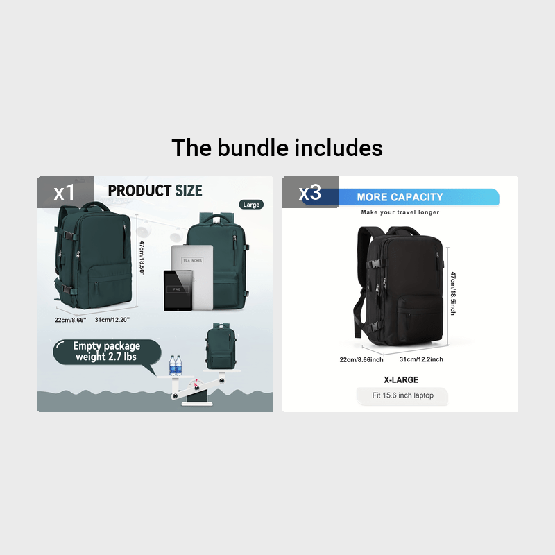 COOFAY Airline-Approved Large Travel Backpack for Men & Women - Durable Nylon, Multi-Compartment with Laptop Sleeve, Adjustable Straps, Ideal for Business & Gym Use, Business Backpack|Sleek Casual Design|Practical Design, Bac