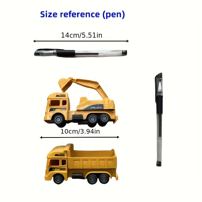 8pcs Inertia Pull-back Excavator Combination - Perfect Christmas & Holiday Gifts for Kids -  Construction Vehicles Toys -  Suitable for Ages 3+ - Ideal Gift for Boys & Girls