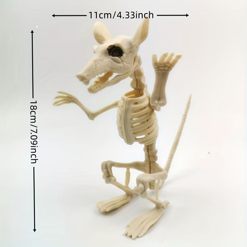 2-Piece Set Halloween Cat and Mouse Skeleton Toy - Dress-up Character Toys with Cat Size 30*9*20cm/11.82*3.54*7.88inch and Mouse Size 18*4*14cm/7*1.57*5.5inch for Creative Play