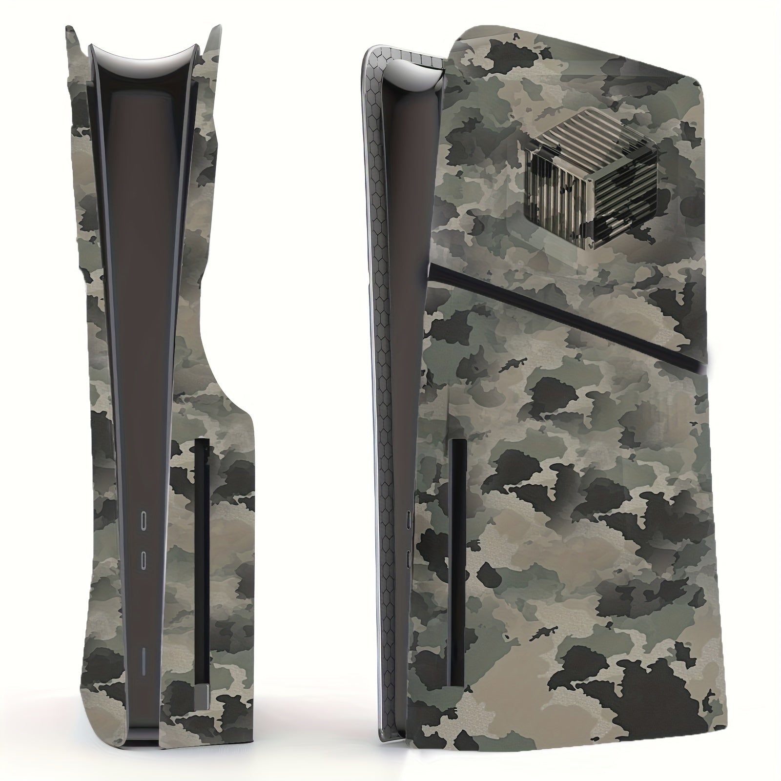 PS5 Slim Hard Shell Cover - Shockproof Face & Side Plates for Disc Edition, Premium ABS Replacement Panels, Black - Compatible with PlayStation 5 Console