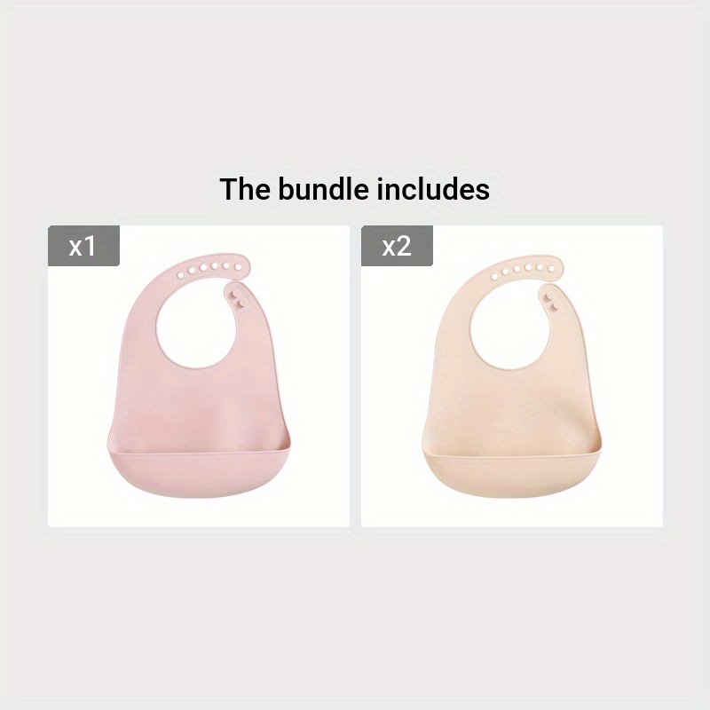 1 pc Waterproof Silicone Baby Bibs - Soft, Adjustable, BPA-Free Feeding Cloths for Infants - Solid Color Design with Easy Clean-Up