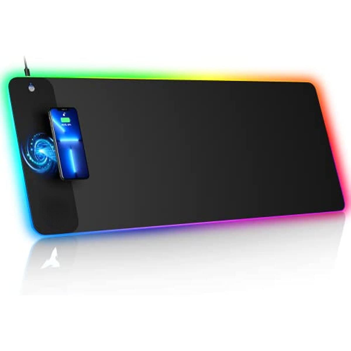 Gaming Mouse Pad, 10W Fast Charging Mouse Pad, RGB Mouse Pad, 10 Lighting Modes Extra Large Mouse Pad Non-slip Rubber Base Computer Keyboard Pad for Gaming, PC, Laptop, Desk