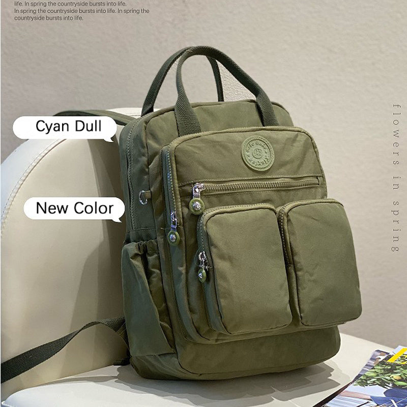 Large Capacity Backpacks for Women Casual Backpacks Women's High-capacity School Bag Solid Color Zipper Travel Bag Multi-pocket Laptop Bag