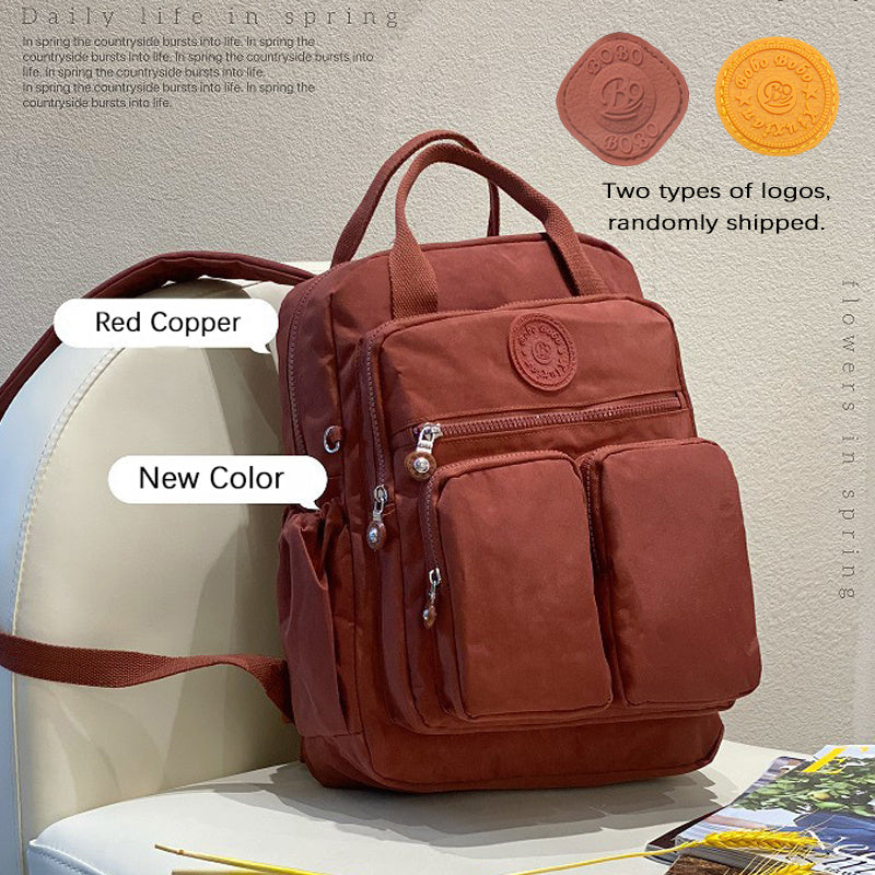 Large Capacity Backpacks for Women Casual Backpacks Women's High-capacity School Bag Solid Color Zipper Travel Bag Multi-pocket Laptop Bag