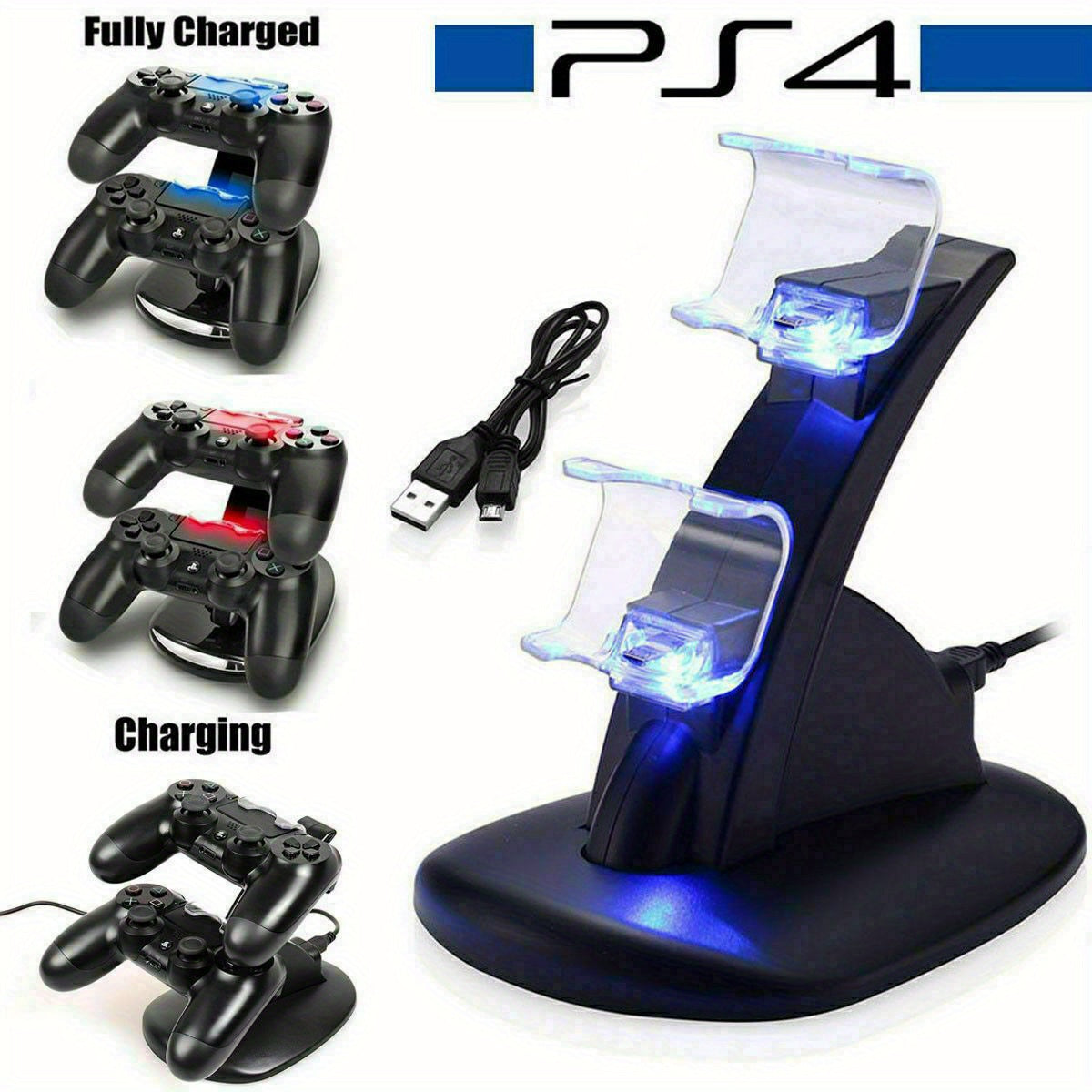 For Sony PlayStation 4 PS4 Controller Charger Dual USB PS4 Charging Dock Station Fast Charging