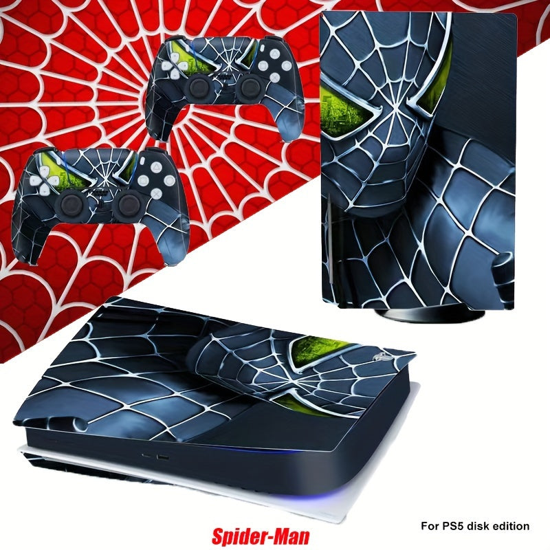 Spider-Man Themed PlayStation 5 Console & Controller Skin Set - Premium Vinyl, Waterproof & Dustproof with Scratch Protection - Eye-Catching Design by UME