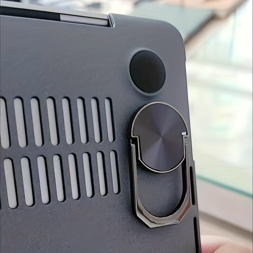 Mini Portable Invisible Metal Laptop Stand Holder with Adjustable Heightening Cooling Rack Support and Folding Base for Universal Notebook