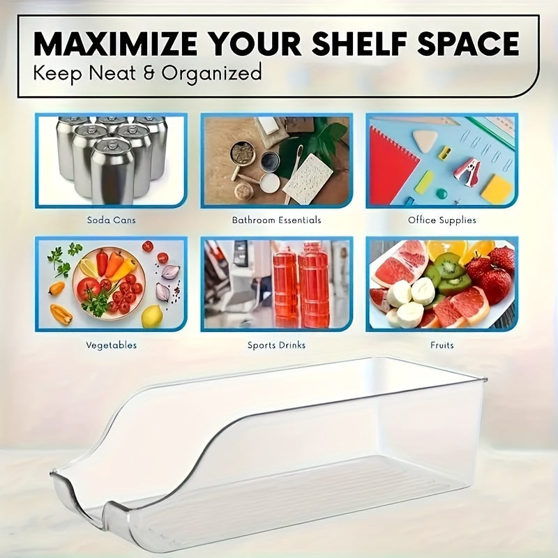 Heavy-Duty Fridge Organizer Shelf, Adjustable Shelves & Space-Saving Design, Durable Plastic Refrigerator Storage System for Canned Food Beverages Condiments, Compatible with Most Standard Fridges, Easy Installation, 1 pc, Ha
