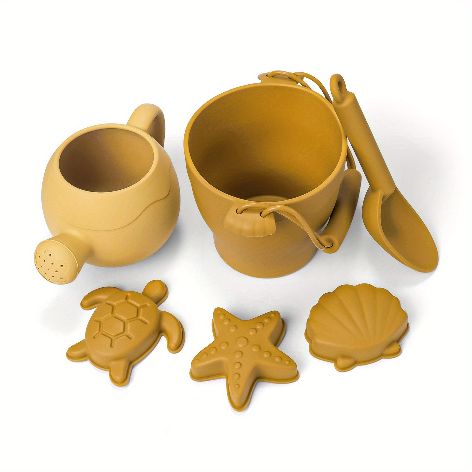 8pcs/set Beach Toy Baby Sand Bucket Set BPA Free Food Grade Silicone Safe Beach Travel Toys For Boys And Girls Summer Outdoor Toys Fun Kids Beach Sand Toy Set With Bucket 4 Colors