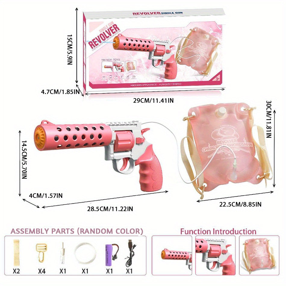 Revolver Electric Backpack Double Gun Can Continuously Shoot Summer Fall Pool Beach Park Family Friends Interactive Toys With Battery