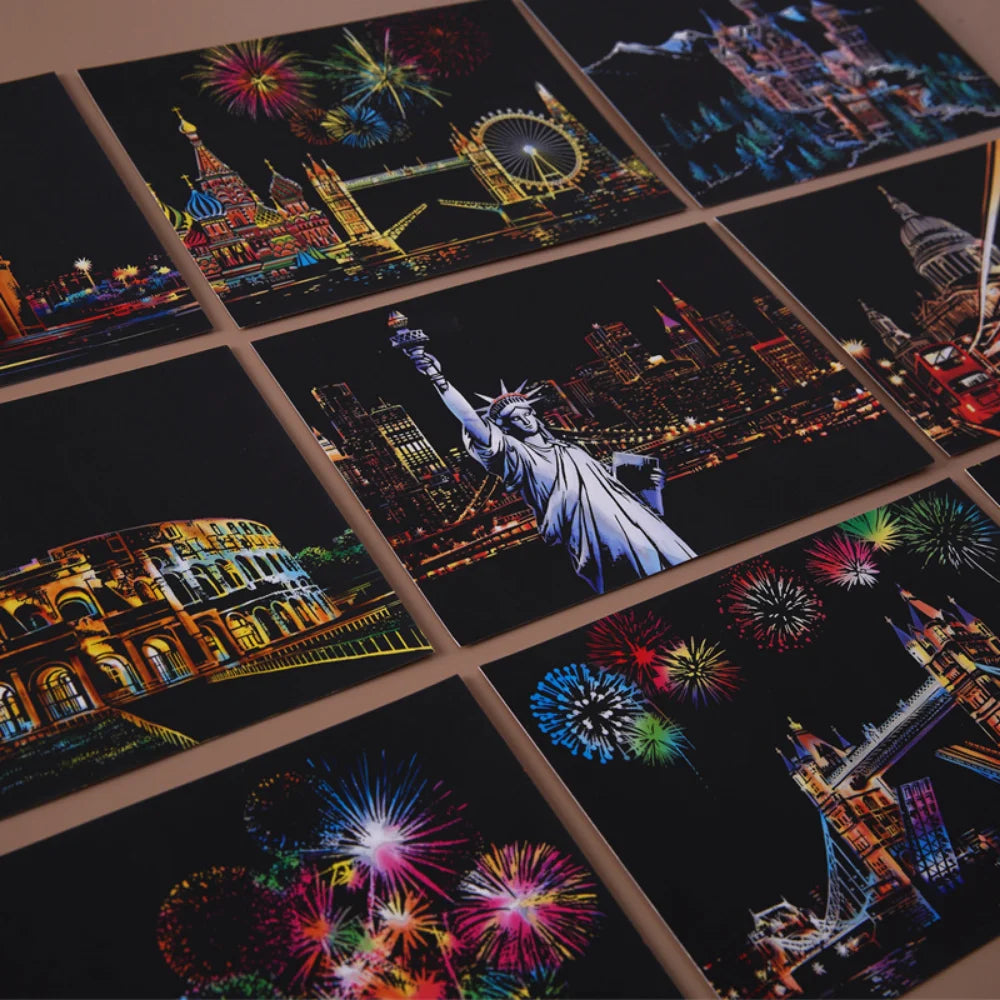 DIY Night Scene Scratch Art