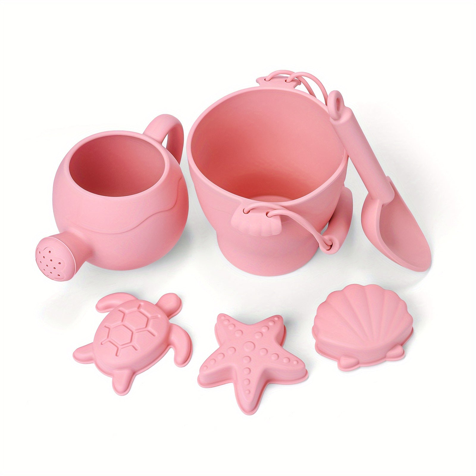 8pcs/set Beach Toy Baby Sand Bucket Set BPA Free Food Grade Silicone Safe Beach Travel Toys For Boys And Girls Summer Outdoor Toys Fun Kids Beach Sand Toy Set With Bucket 4 Colors