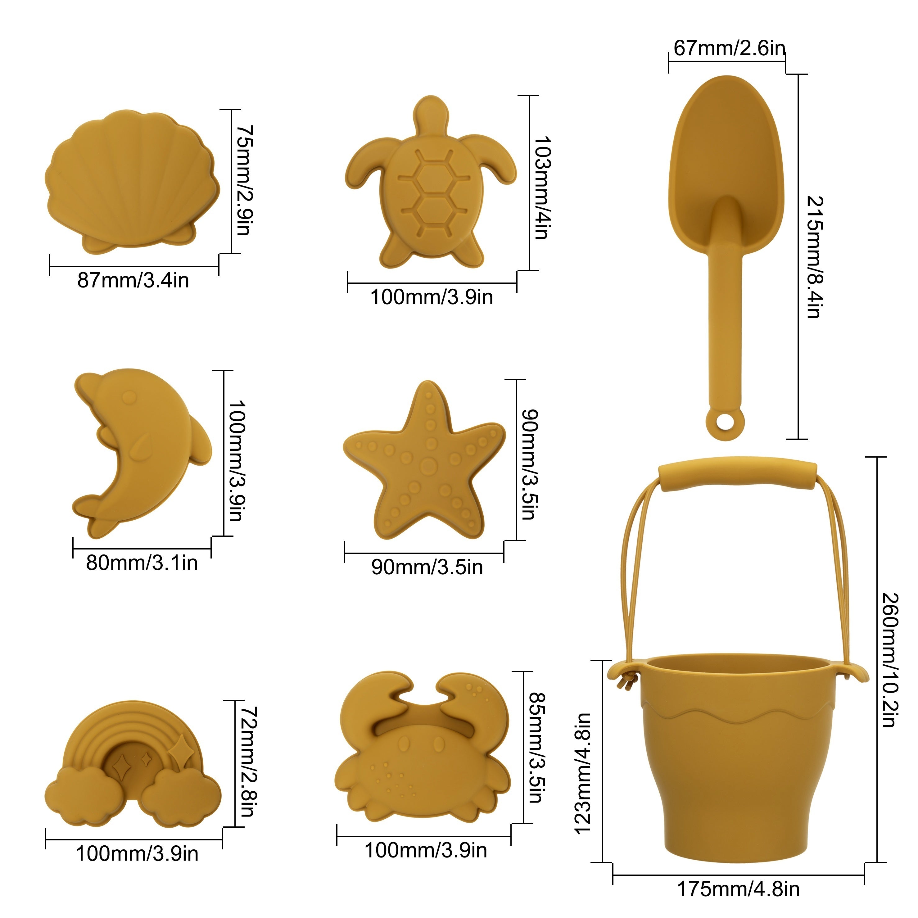 8pcs/set Beach Toy Baby Sand Bucket Set BPA Free Food Grade Silicone Safe Beach Travel Toys For Boys And Girls Summer Outdoor Toys Fun Kids Beach Sand Toy Set With Bucket 4 Colors