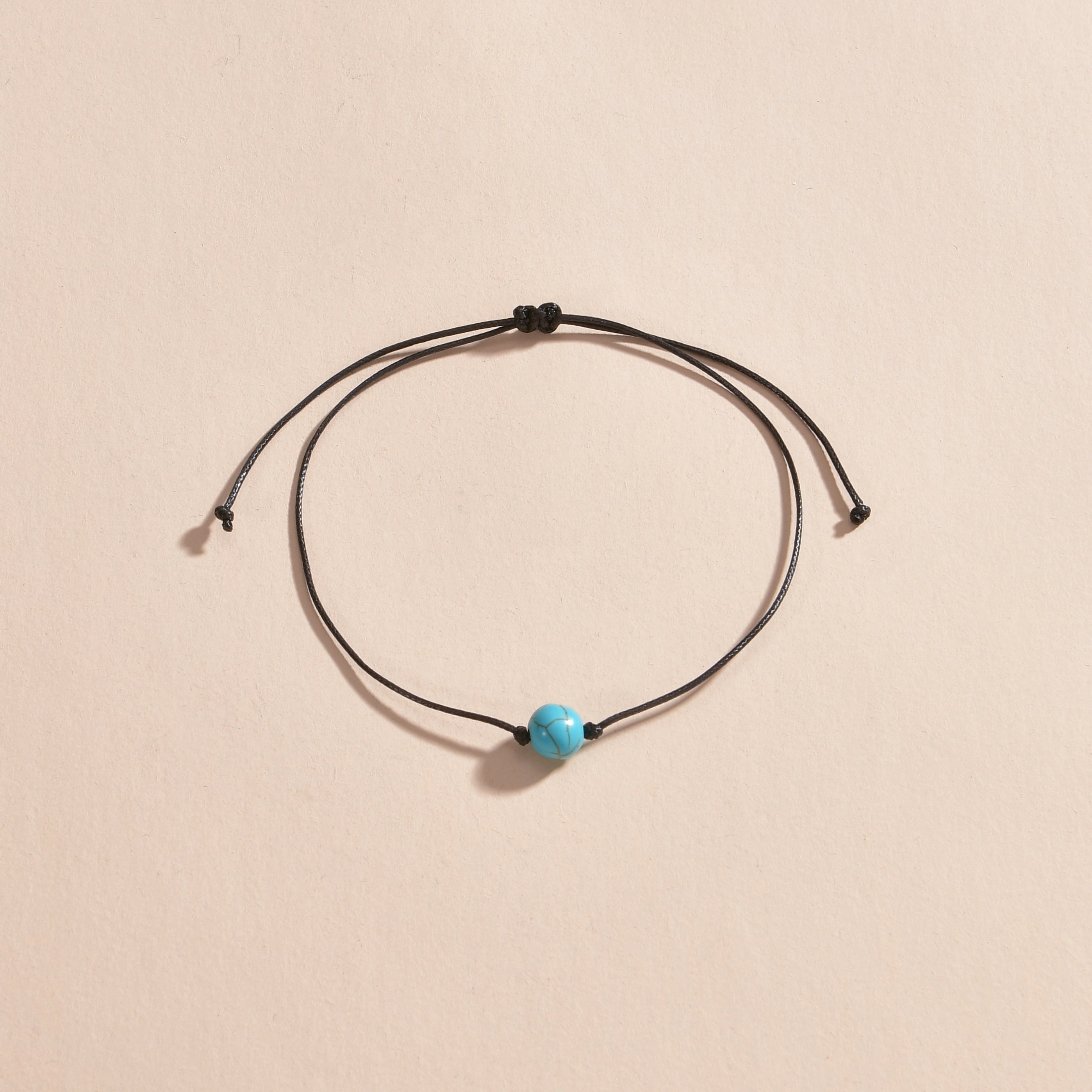 1 Pc Exquisite Turquoise Beads Design Anklet Vintage Leisure Style Suitable For Women Daily Casual
