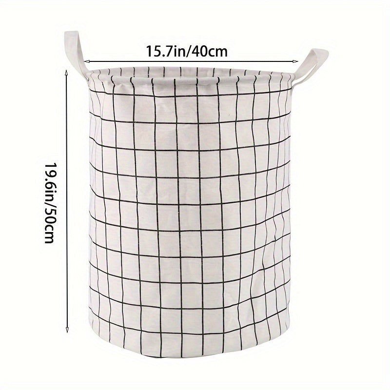 Laundry Basket, Round Dirty Clothes Hamper, Portable Storage Bucket, 1 pc