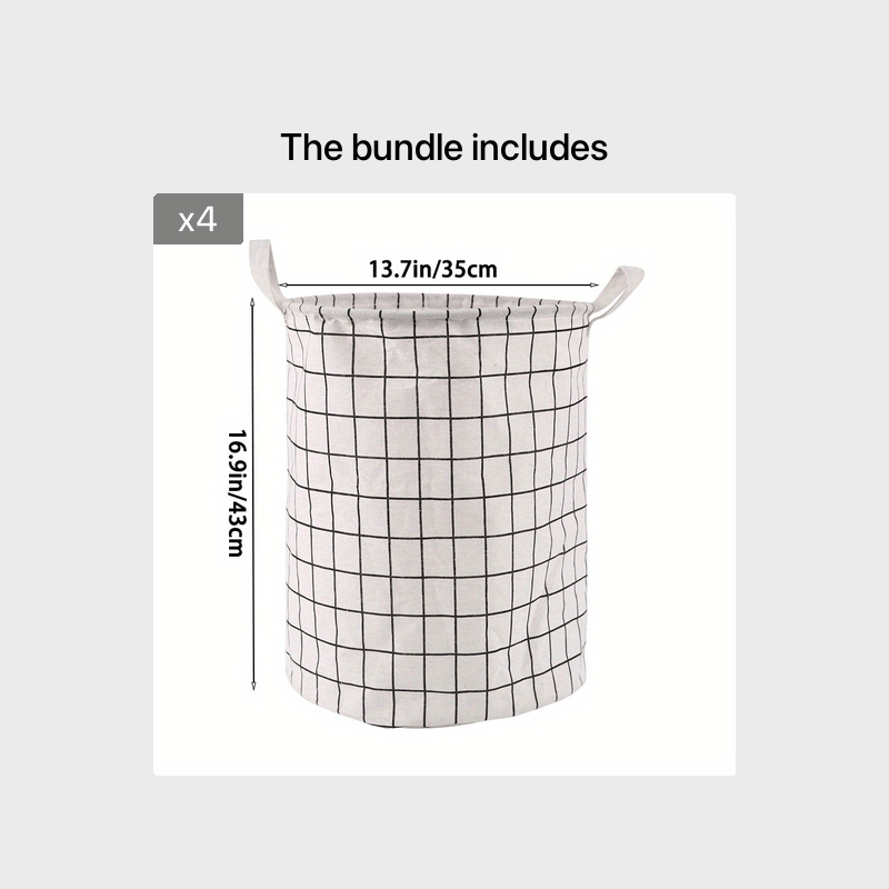 Laundry Basket, Round Dirty Clothes Hamper, Portable Storage Bucket, 1 pc