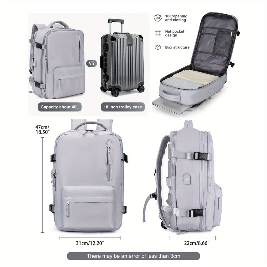 COOFAY Airline-Approved Large Travel Backpack for Men & Women - Durable Nylon, Multi-Compartment with Laptop Sleeve, Adjustable Straps, Ideal for Business & Gym Use, Business Backpack|Sleek Casual Design|Practical Design, Bac