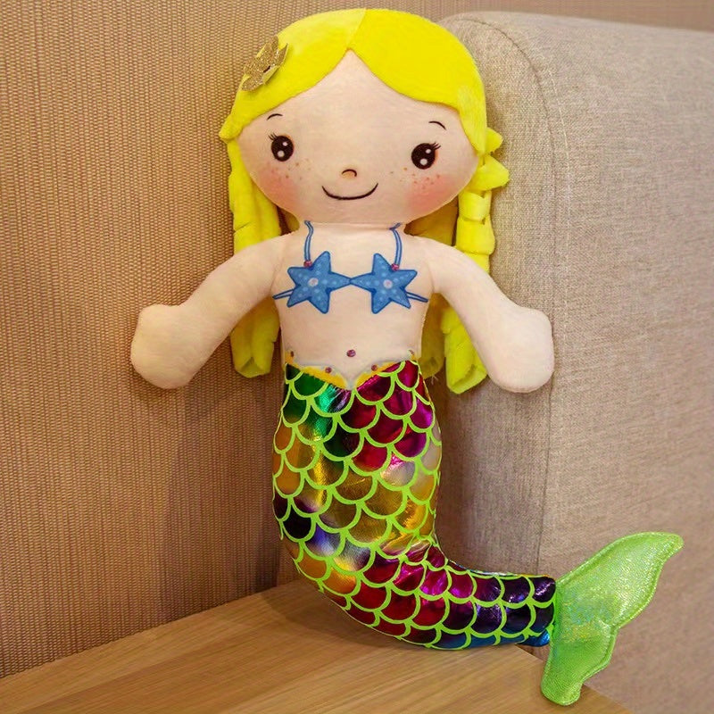 1pc 30CM/11.8IN Cute Mermaid Plush Doll, Mermaid Soft Plush Doll Filled With Animals Plush Toys, For Children Marine Creatures Children's Play Gift, Birthday Presents And Christmas Presents