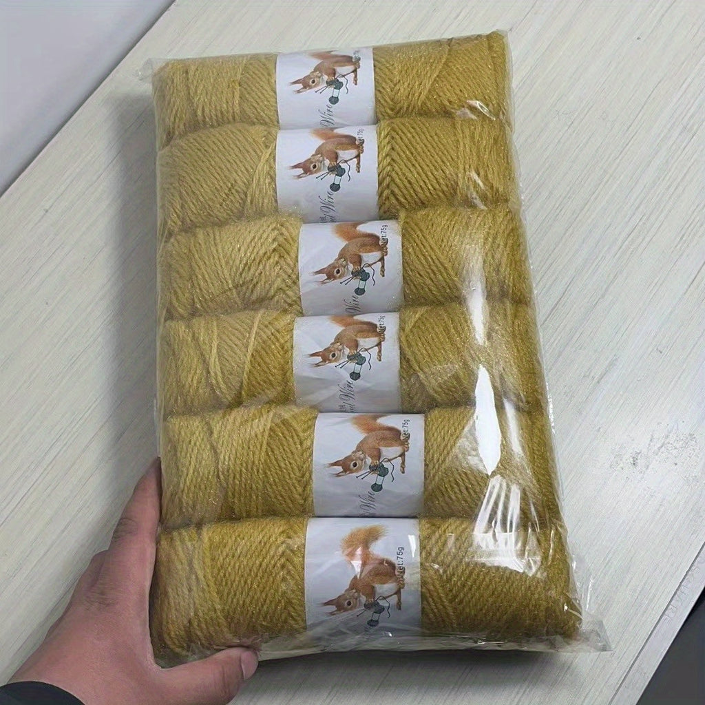 6pcs Solid Color Soft Yarn For Knitting And Crocheting Sweater, Shawl, Scarf, 2.65oz/pc