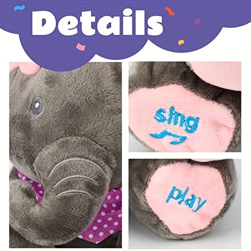 1pc, Hide-and-seek Elephant Plush Toy, Baby Girl Hide-and-seek Game Toy Singing Interactive Musical Toys, A Good Gift For Girls Over 6 Years Old Activity Ear Hide-and-seek Bear Doll