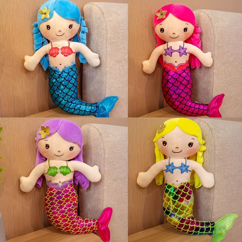 1pc 30CM/11.8IN Cute Mermaid Plush Doll, Mermaid Soft Plush Doll Filled With Animals Plush Toys, For Children Marine Creatures Children's Play Gift, Birthday Presents And Christmas Presents