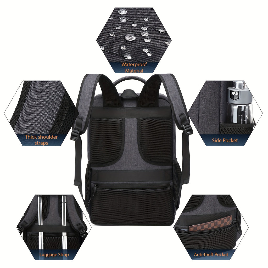 PlayStation 5 Compatible Travel Backpack, Large Capacity Gaming Console Carrying Case for Sony PS5, Durable Polyester Storage Bag with Pockets for Headset, Game Discs, Controllers, Monitor, Charger & Accessories - Ideal Gift