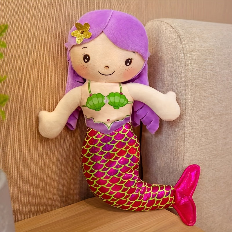 1pc 30CM/11.8IN Cute Mermaid Plush Doll, Mermaid Soft Plush Doll Filled With Animals Plush Toys, For Children Marine Creatures Children's Play Gift, Birthday Presents And Christmas Presents