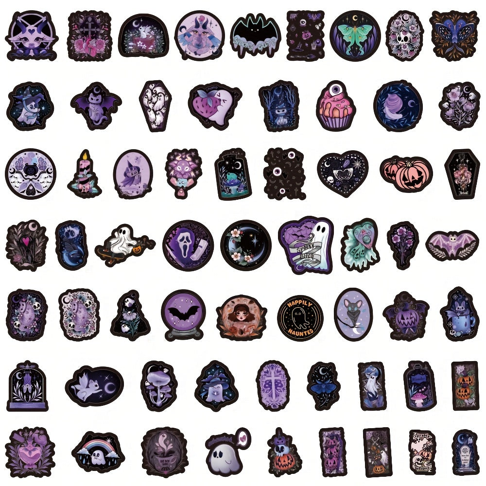 60pcs Halloween Ghost Stickers Halloween Decorations Vinyl Stickers For Teen Adults Halloween Holiday Party Favors Crafts Gifts For Water Bottle, Computer, Notebook, Luggage, Phone, Laptop Bike Skateboard