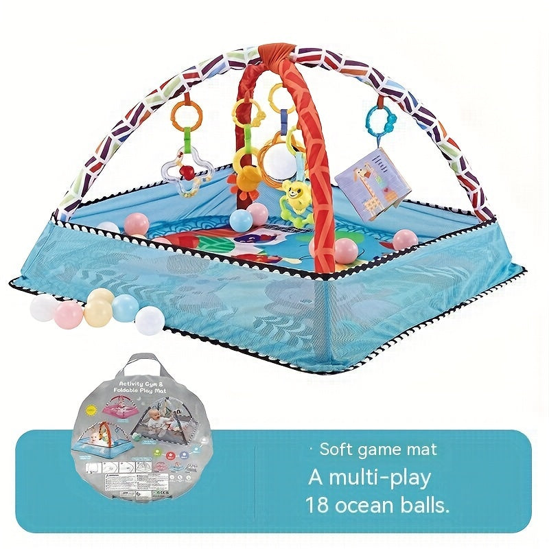 18-Piece Baby Activity Gym Set: Develop Movement & Cognition With Fence Gym, Ball Pit, Crawling Mat & Sensory Toys For Newborns & Toddlers - Perfect Christmas Gift For Boys & Girls!