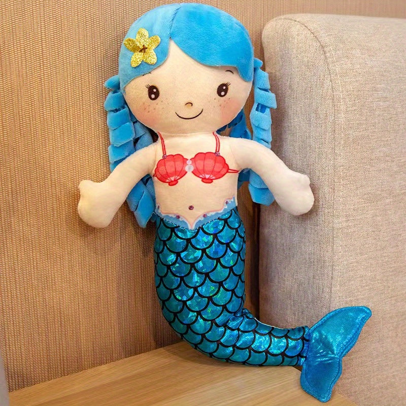 1pc 30CM/11.8IN Cute Mermaid Plush Doll, Mermaid Soft Plush Doll Filled With Animals Plush Toys, For Children Marine Creatures Children's Play Gift, Birthday Presents And Christmas Presents