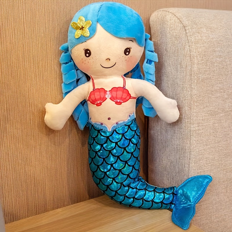 1pc 30CM/11.8IN Cute Mermaid Plush Doll, Mermaid Soft Plush Doll Filled With Animals Plush Toys, For Children Marine Creatures Children's Play Gift, Birthday Presents And Christmas Presents