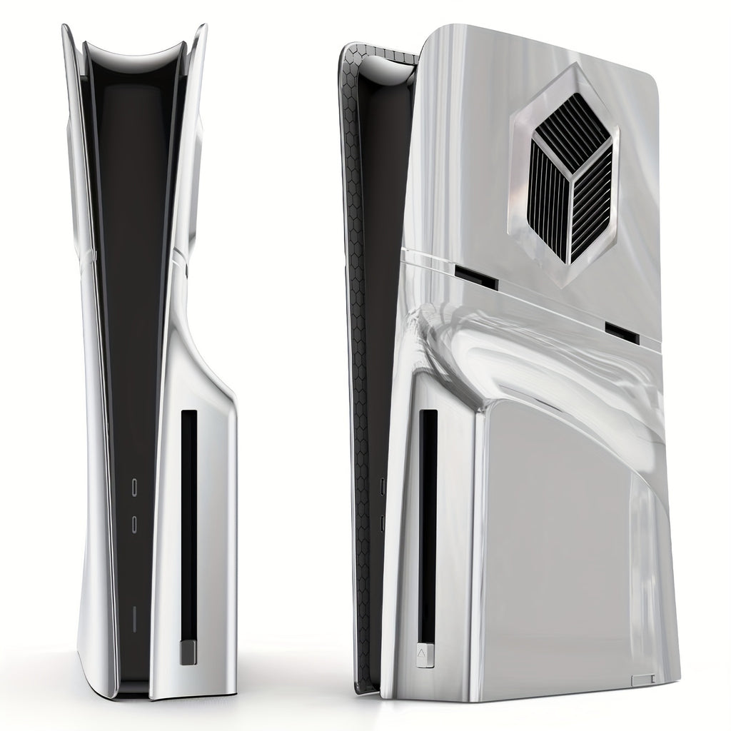 PS5 Slim Hard Shell Cover - Shockproof Face & Side Plates for Disc Edition, Premium ABS Replacement Panels, Black - Compatible with PlayStation 5 Console