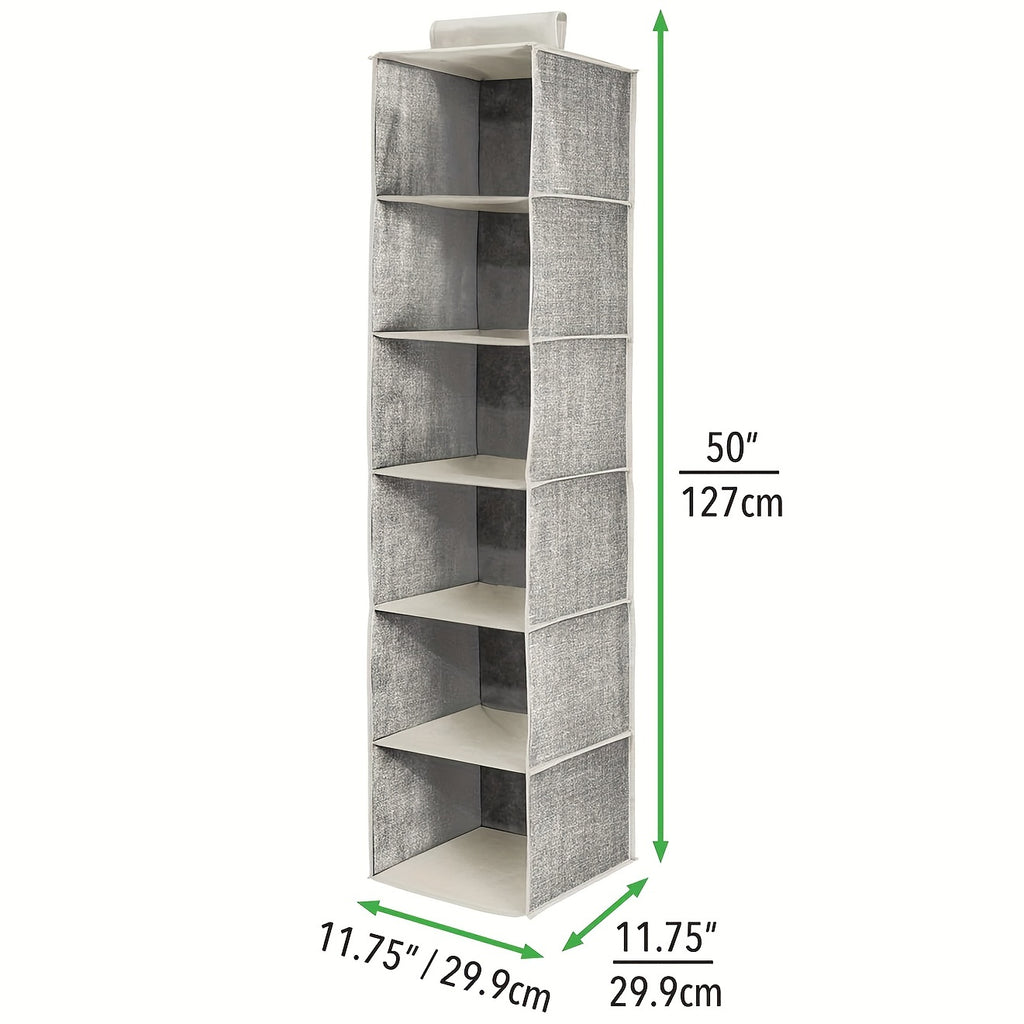 1pc 6-Layer Fabric Hanging Storage Rack - Large Capacity Non-Installation Closet Organizer for Clothes, Dolls, Toys, and Sundries with Easy Storage and Management