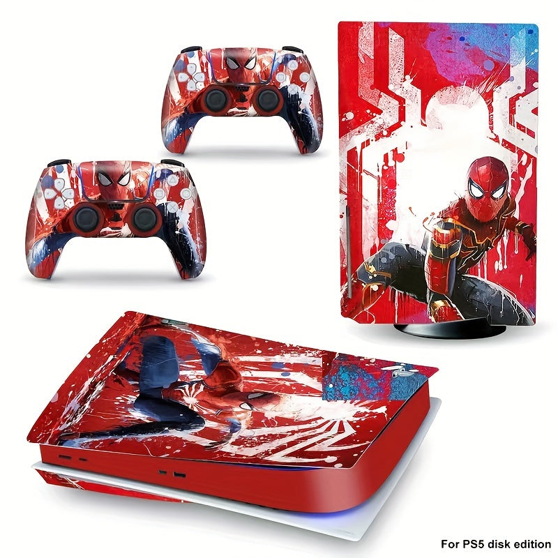 Spider-Man Themed PlayStation 5 Console & Controller Skin Set - Premium Vinyl, Waterproof & Dustproof with Scratch Protection - Eye-Catching Design by UME