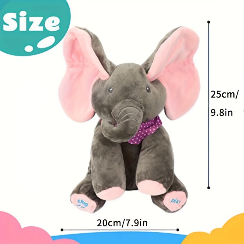 1pc, Hide-and-seek Elephant Plush Toy, Baby Girl Hide-and-seek Game Toy Singing Interactive Musical Toys, A Good Gift For Girls Over 6 Years Old Activity Ear Hide-and-seek Bear Doll