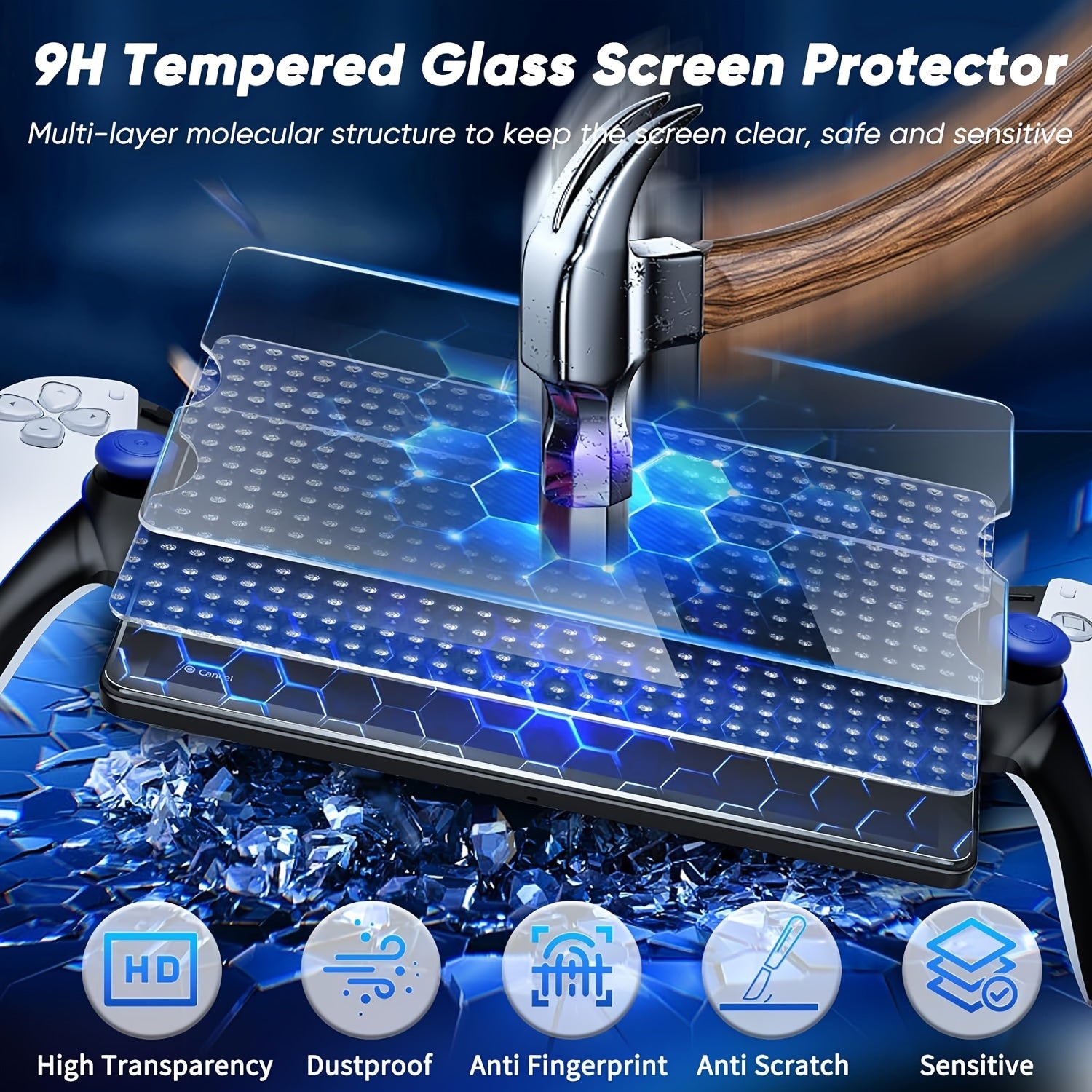 PS5 Portal Handheld Storage Case - Durable EVA Hard Shell Travel Set with Snug-Fit Clear Protective Cover, 2 HD Screen Protectors, and Accessory Compartments - Portable & Organizational Design for PlayStation Portal Remote Pl