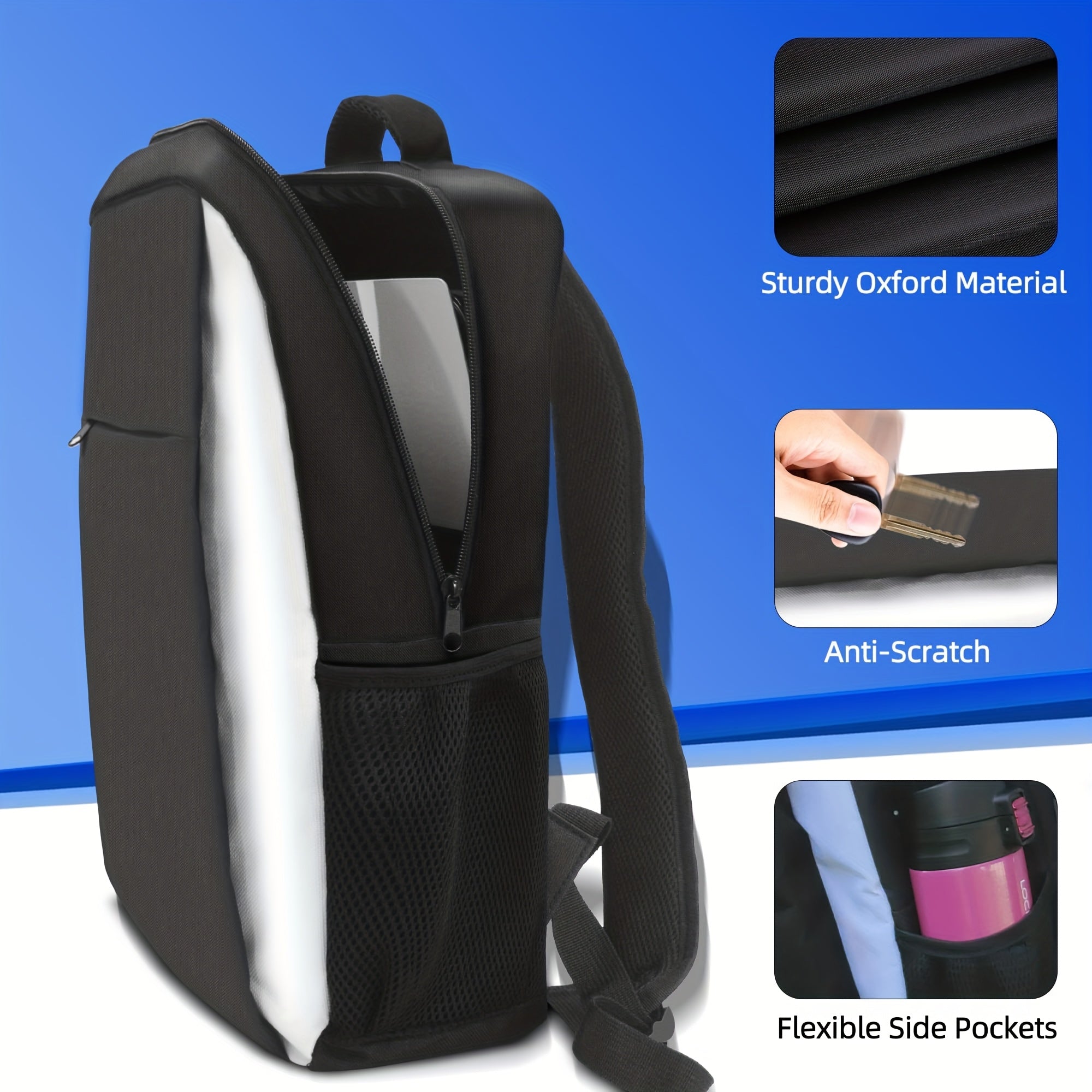 Gaming Backpack for PS5, Protective Travel Carrying Case Bag Compatible with Playstation 5 Console Game Storage Bag with Multiple Pockets for PS5 Disc/Game Cards/Laptop Tech Gifts for Men, Backpack