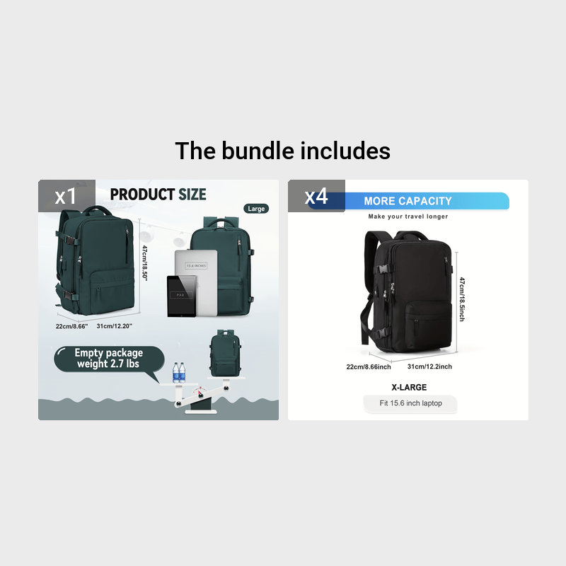 COOFAY Airline-Approved Large Travel Backpack for Men & Women - Durable Nylon, Multi-Compartment with Laptop Sleeve, Adjustable Straps, Ideal for Business & Gym Use, Business Backpack|Sleek Casual Design|Practical Design, Bac