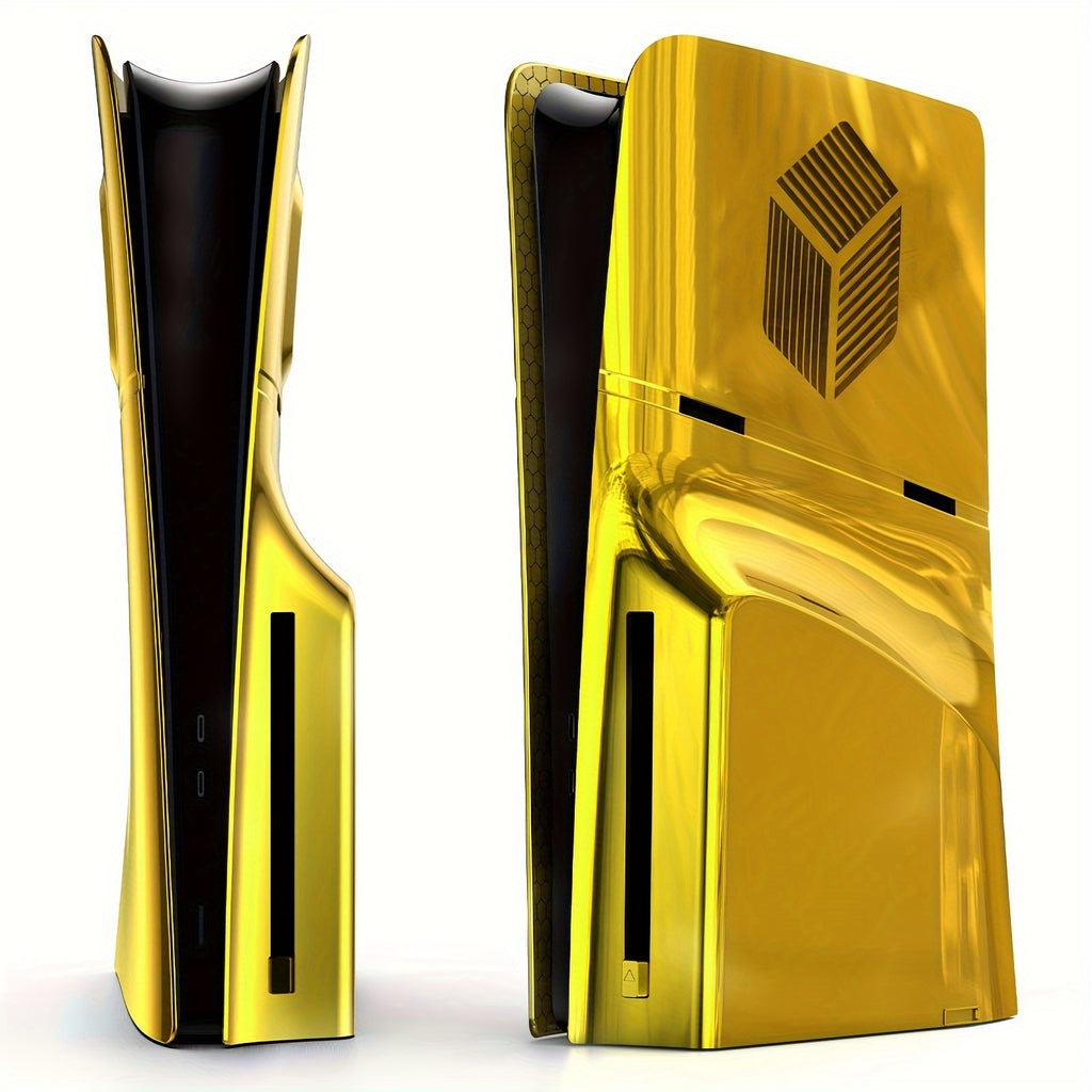 PS5 Slim Hard Shell Cover - Shockproof Face & Side Plates for Disc Edition, Premium ABS Replacement Panels, Black - Compatible with PlayStation 5 Console