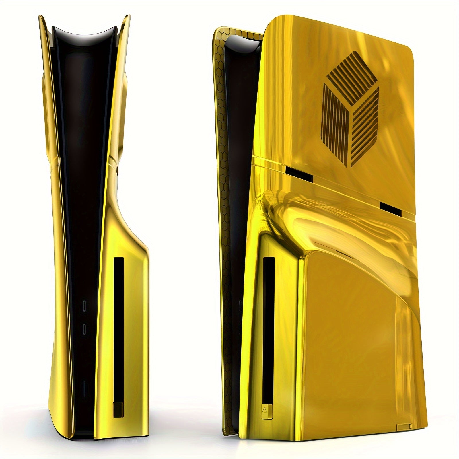 PS5 Slim Hard Shell Cover - Shockproof Face & Side Plates for Disc Edition, Premium ABS Replacement Panels, Black - Compatible with PlayStation 5 Console