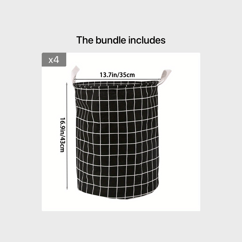 Laundry Basket, Round Dirty Clothes Hamper, Portable Storage Bucket, 1 pc