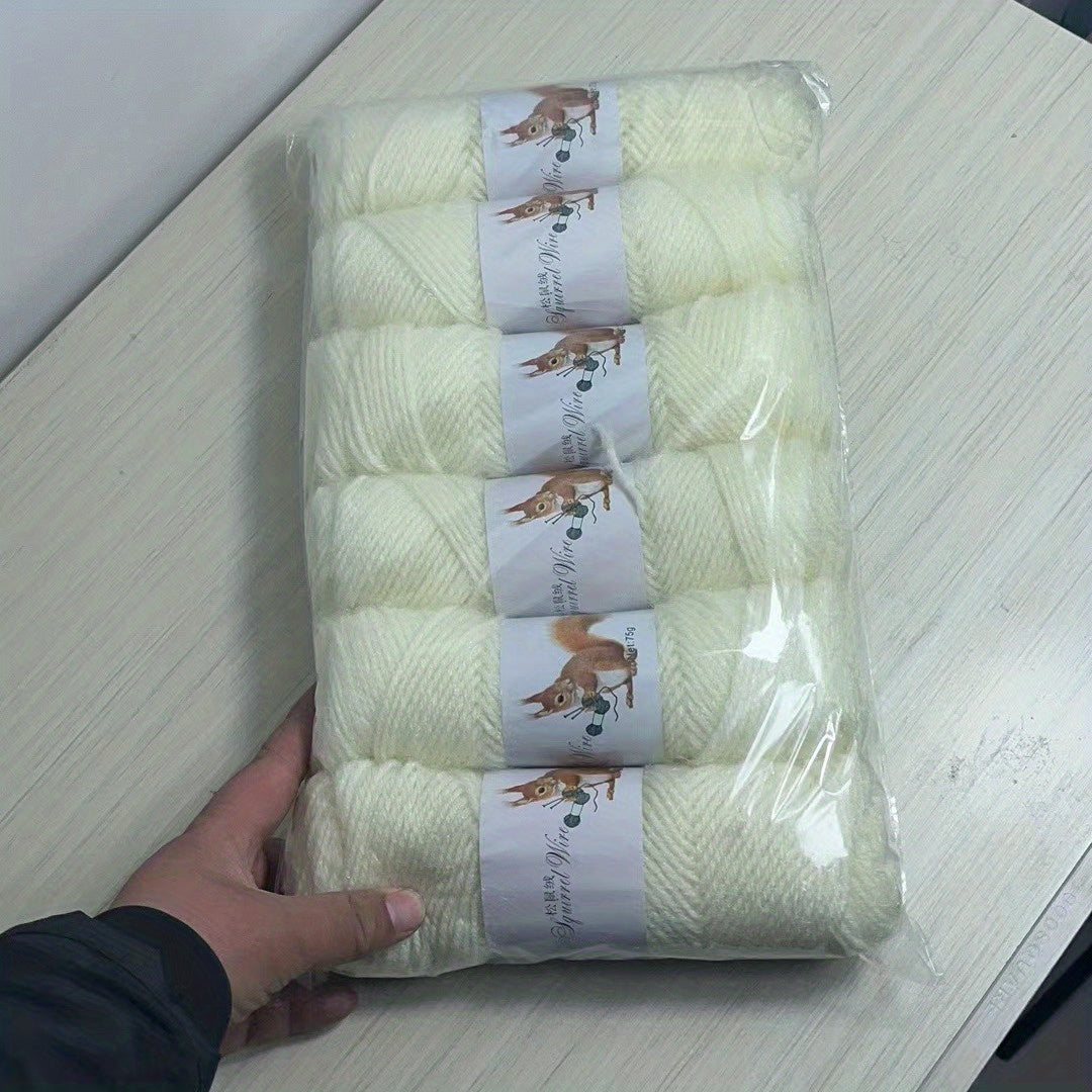 6pcs Solid Color Soft Yarn For Knitting And Crocheting Sweater, Shawl, Scarf, 2.65oz/pc