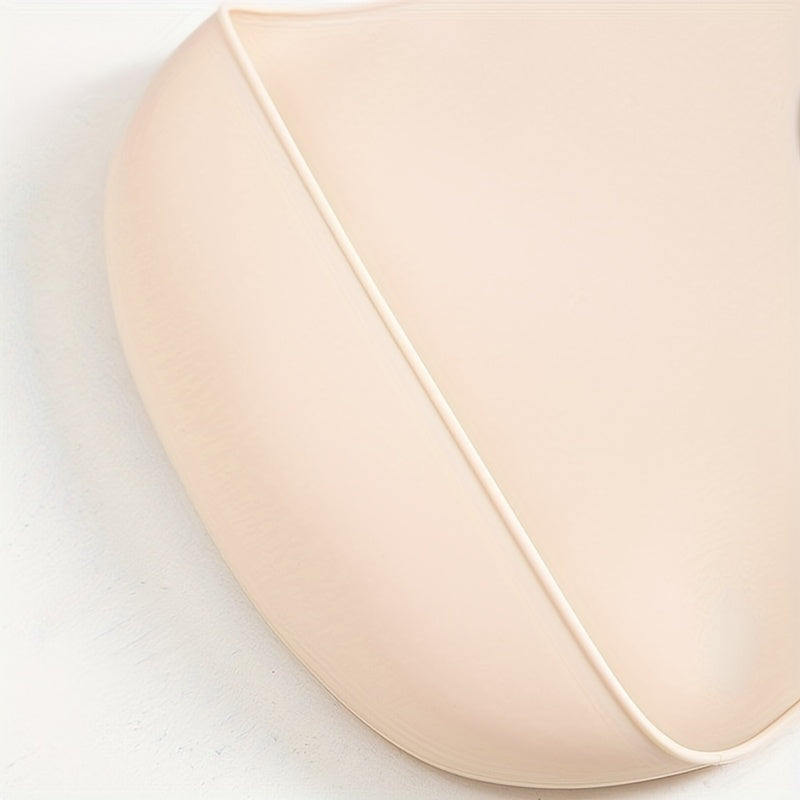 1 pc Waterproof Silicone Baby Bibs - Soft, Adjustable, BPA-Free Feeding Cloths for Infants - Solid Color Design with Easy Clean-Up