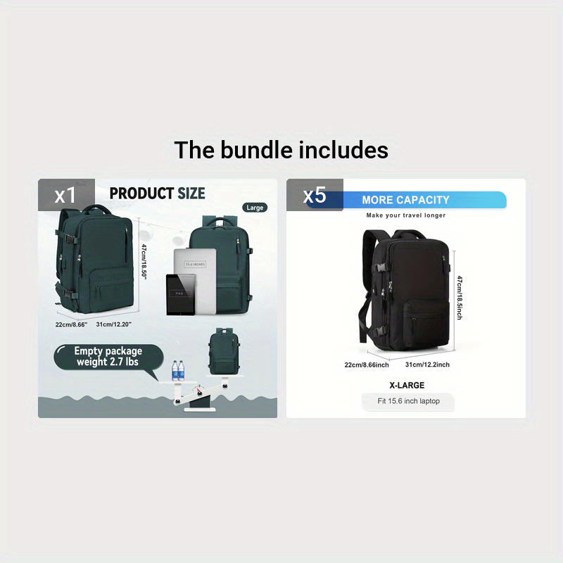 COOFAY Airline-Approved Large Travel Backpack for Men & Women - Durable Nylon, Multi-Compartment with Laptop Sleeve, Adjustable Straps, Ideal for Business & Gym Use, Business Backpack|Sleek Casual Design|Practical Design, Bac