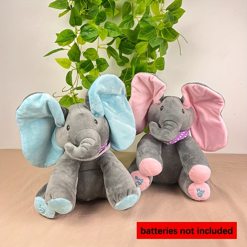 1pc, Hide-and-seek Elephant Plush Toy, Baby Girl Hide-and-seek Game Toy Singing Interactive Musical Toys, A Good Gift For Girls Over 6 Years Old Activity Ear Hide-and-seek Bear Doll