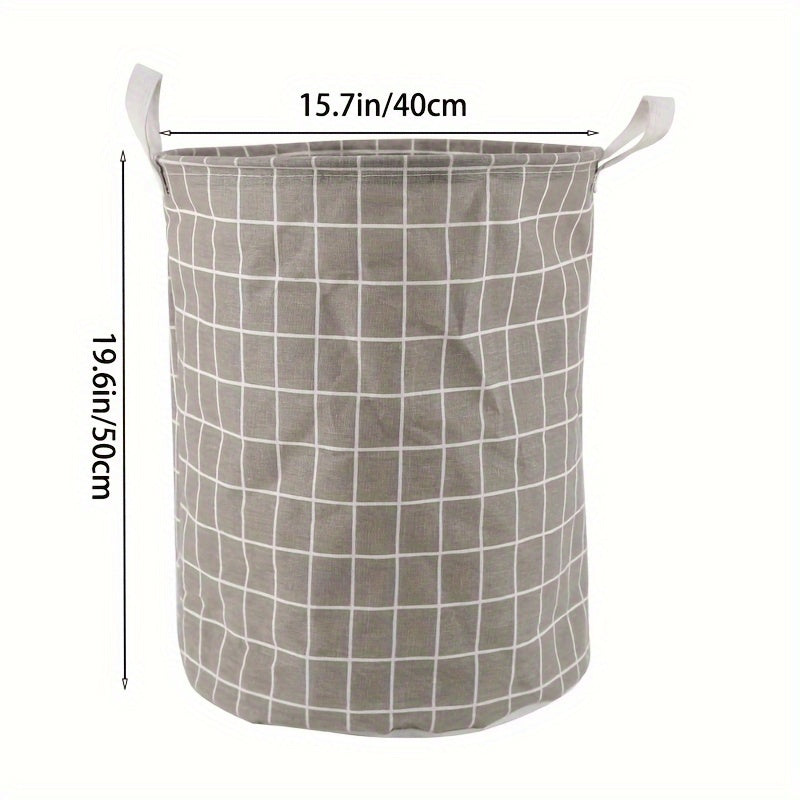 Laundry Basket, Round Dirty Clothes Hamper, Portable Storage Bucket, 1 pc